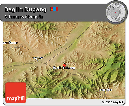 Satellite 3D Map of Bagiin Dugang