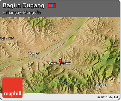 Satellite 3D Map of Bagiin Dugang