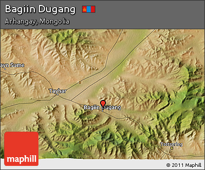 Satellite 3D Map of Bagiin Dugang