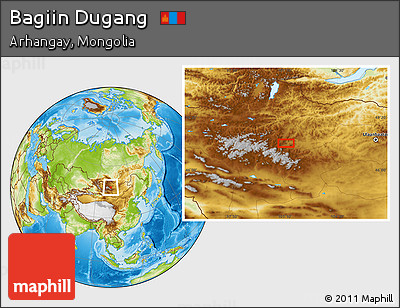 Physical Location Map of Bagiin Dugang