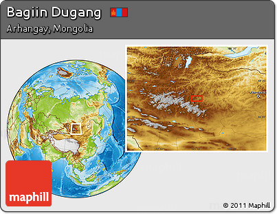Physical Location Map of Bagiin Dugang