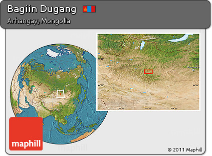 Satellite Location Map of Bagiin Dugang