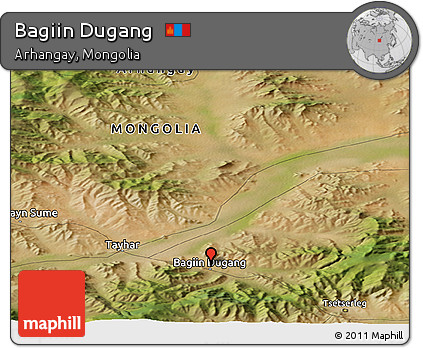 Satellite Panoramic Map of Bagiin Dugang