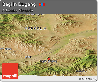 Satellite Panoramic Map of Bagiin Dugang
