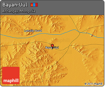Political 3D Map of Bayan-Uul
