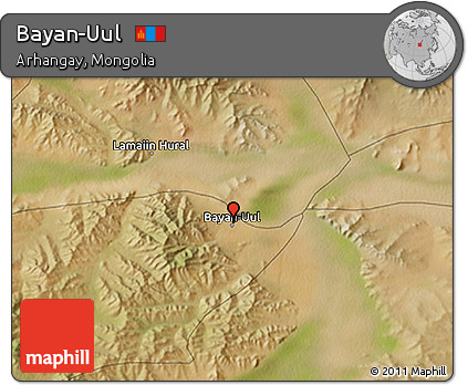 Satellite 3D Map of Bayan-Uul