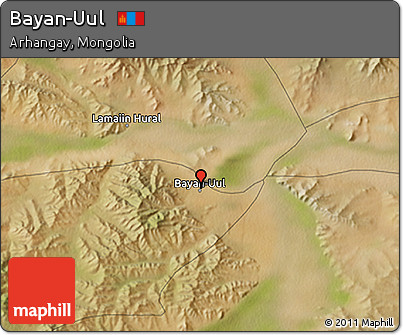Satellite 3D Map of Bayan-Uul
