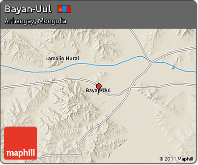 Shaded Relief 3D Map of Bayan-Uul