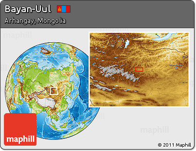 Physical Location Map of Bayan-Uul