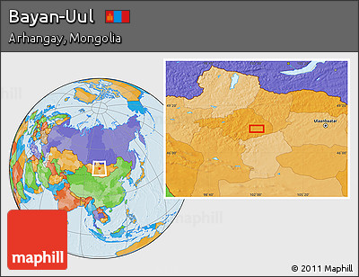 Political Location Map of Bayan-Uul