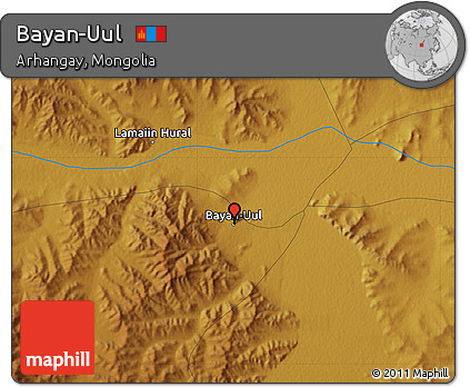 Physical Map of Bayan-Uul