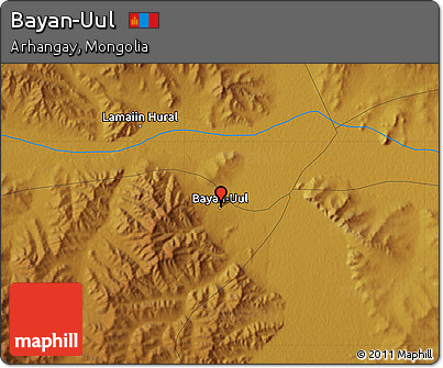 Physical Map of Bayan-Uul