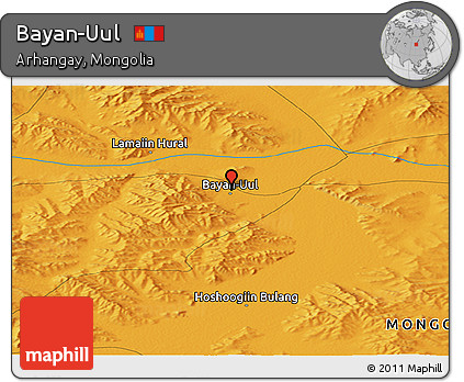 Political Panoramic Map of Bayan-Uul