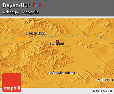 Political Panoramic Map of Bayan-Uul