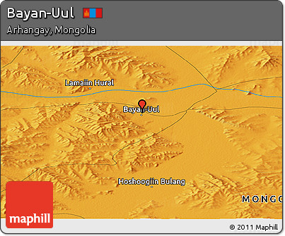 Political Panoramic Map of Bayan-Uul