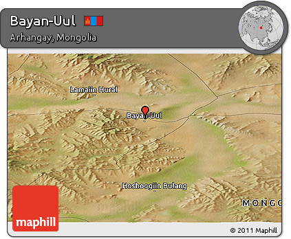 Satellite Panoramic Map of Bayan-Uul