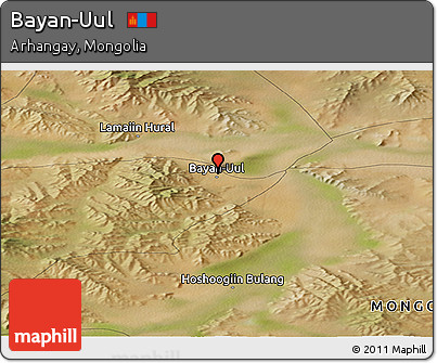 Satellite Panoramic Map of Bayan-Uul