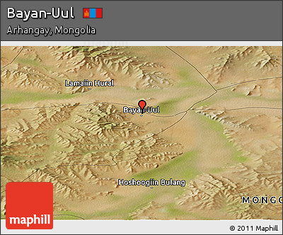Satellite Panoramic Map of Bayan-Uul