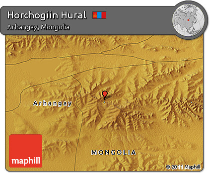 Physical 3D Map of Horchogiin Hural