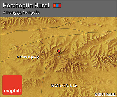 Physical 3D Map of Horchogiin Hural
