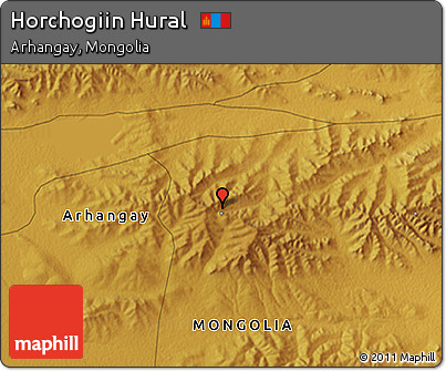 Physical 3D Map of Horchogiin Hural