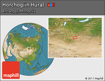 Satellite Location Map of Horchogiin Hural