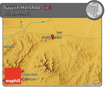 Physical Map of Süüjiin Horshoo