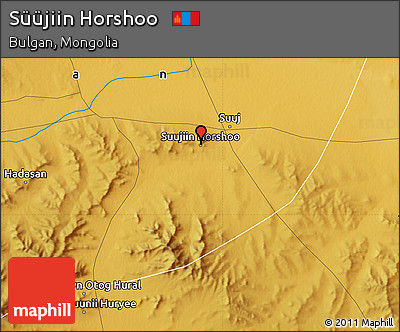 Physical Map of Süüjiin Horshoo
