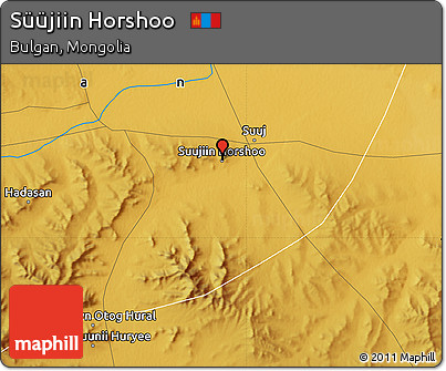 Physical Map of Süüjiin Horshoo