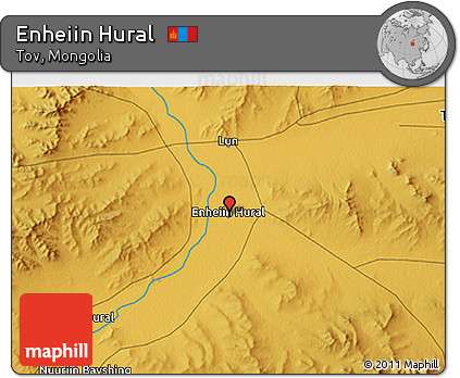 Physical 3D Map of Enheiin Hural