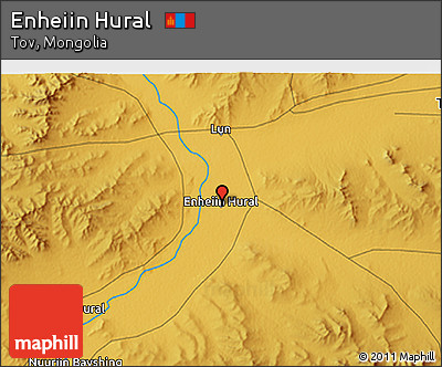 Physical 3D Map of Enheiin Hural