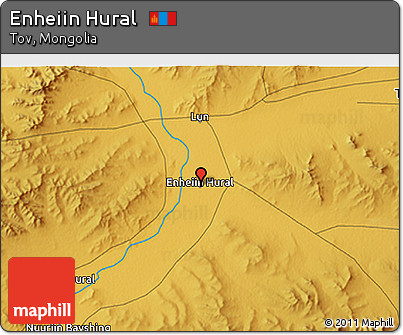 Physical 3D Map of Enheiin Hural