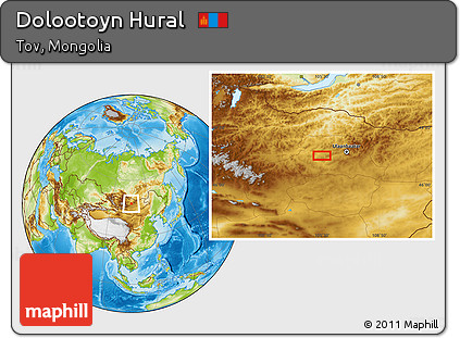 Physical Location Map of Dolootoyn Hural