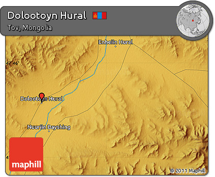 Physical Map of Dolootoyn Hural