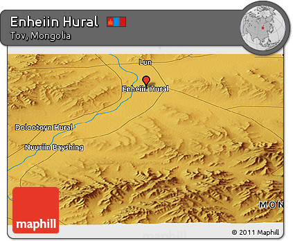 Physical Panoramic Map of Enheiin Hural