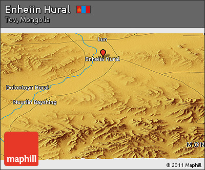 Physical Panoramic Map of Enheiin Hural