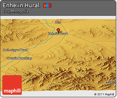 Physical Panoramic Map of Enheiin Hural