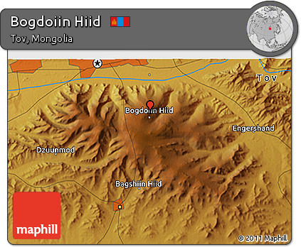 Physical 3D Map of Bogdoiin Hiid