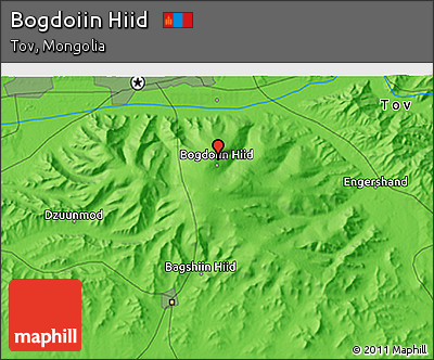 Political 3D Map of Bogdoiin Hiid