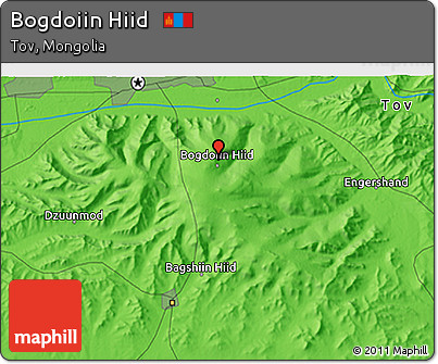 Political 3D Map of Bogdoiin Hiid