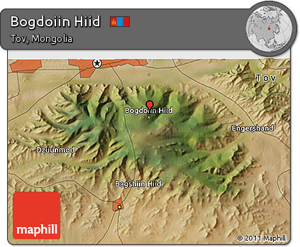Satellite 3D Map of Bogdoiin Hiid