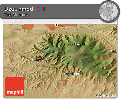 Satellite 3D Map of Dzuunmod