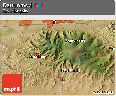 Satellite 3D Map of Dzuunmod