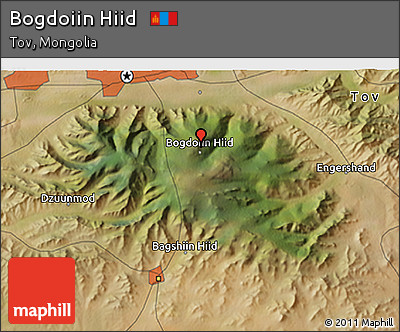 Satellite 3D Map of Bogdoiin Hiid