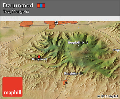 Satellite 3D Map of Dzuunmod