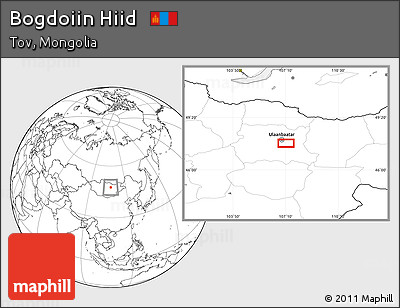 Blank Location Map of Bogdoiin Hiid