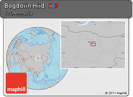 Gray Location Map of Bogdoiin Hiid