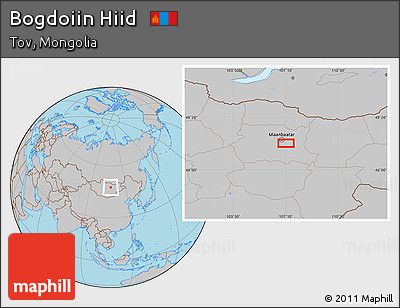 Gray Location Map of Bogdoiin Hiid