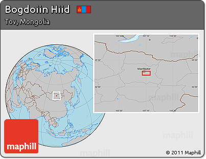 Gray Location Map of Bogdoiin Hiid