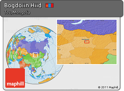 Political Location Map of Bogdoiin Hiid